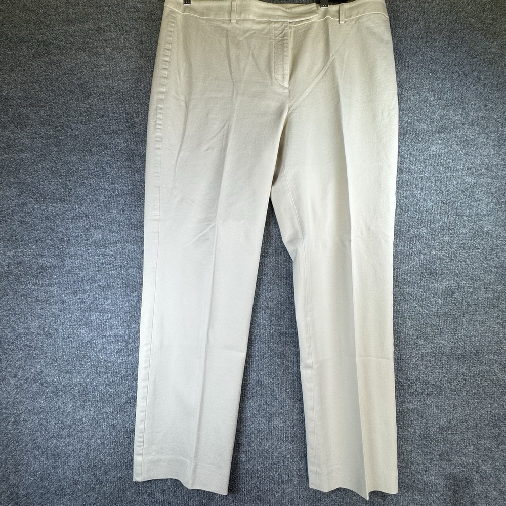 Talbots Curvy Trouser Beige Pants Womens Plus Size 18 High Waist Straight Leg